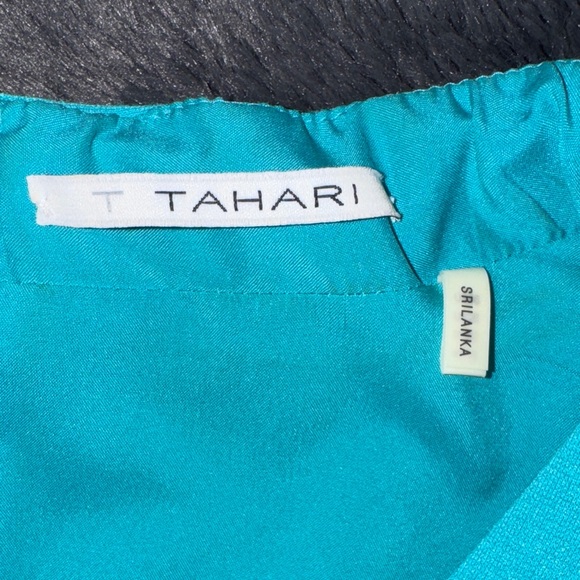 Tahari Teal Sleeveless V-neck Dress Size 16 - Picture 4 of 9